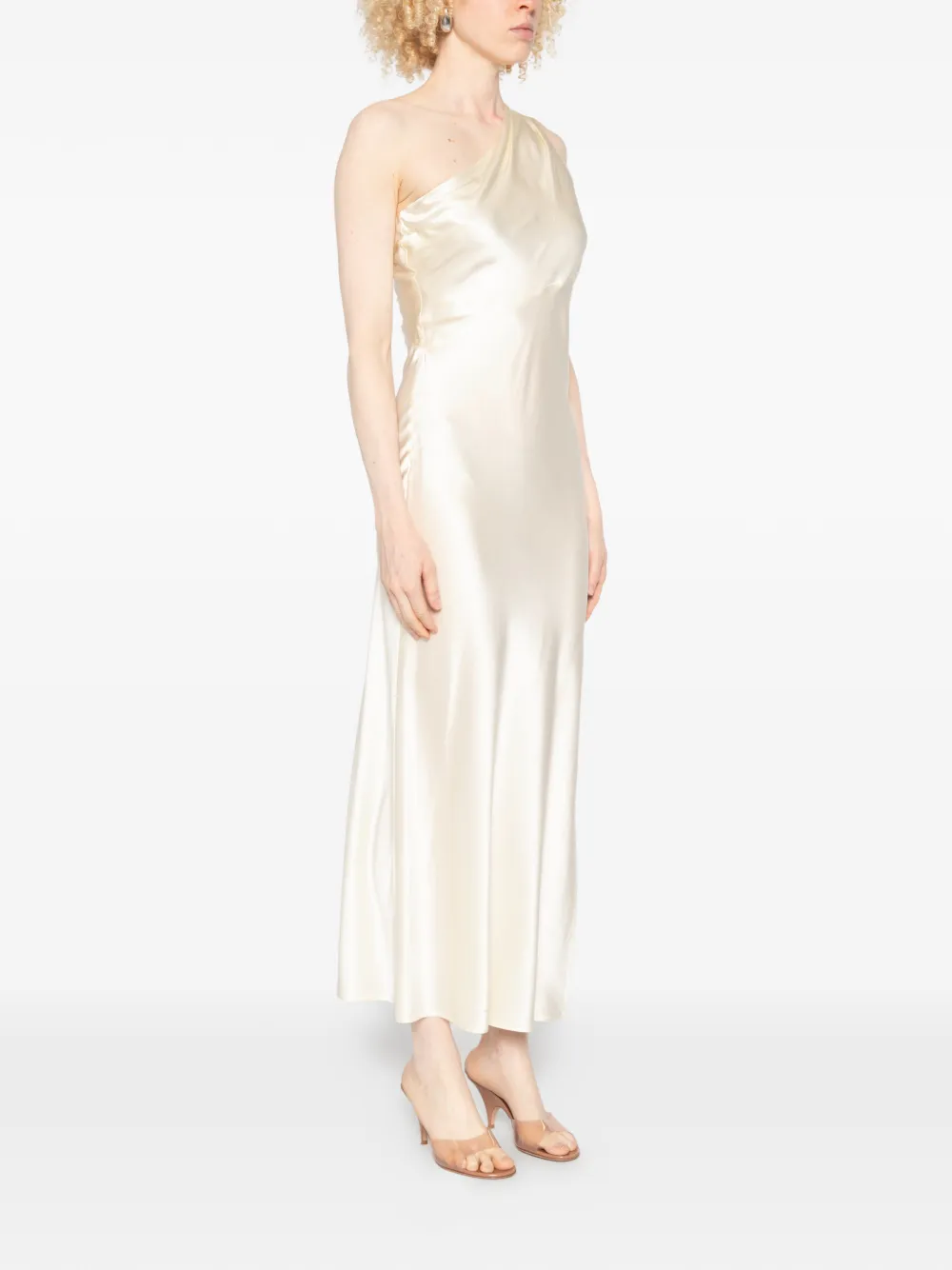 Patrizia Pepe Asymmetrische midi-jurk Beige