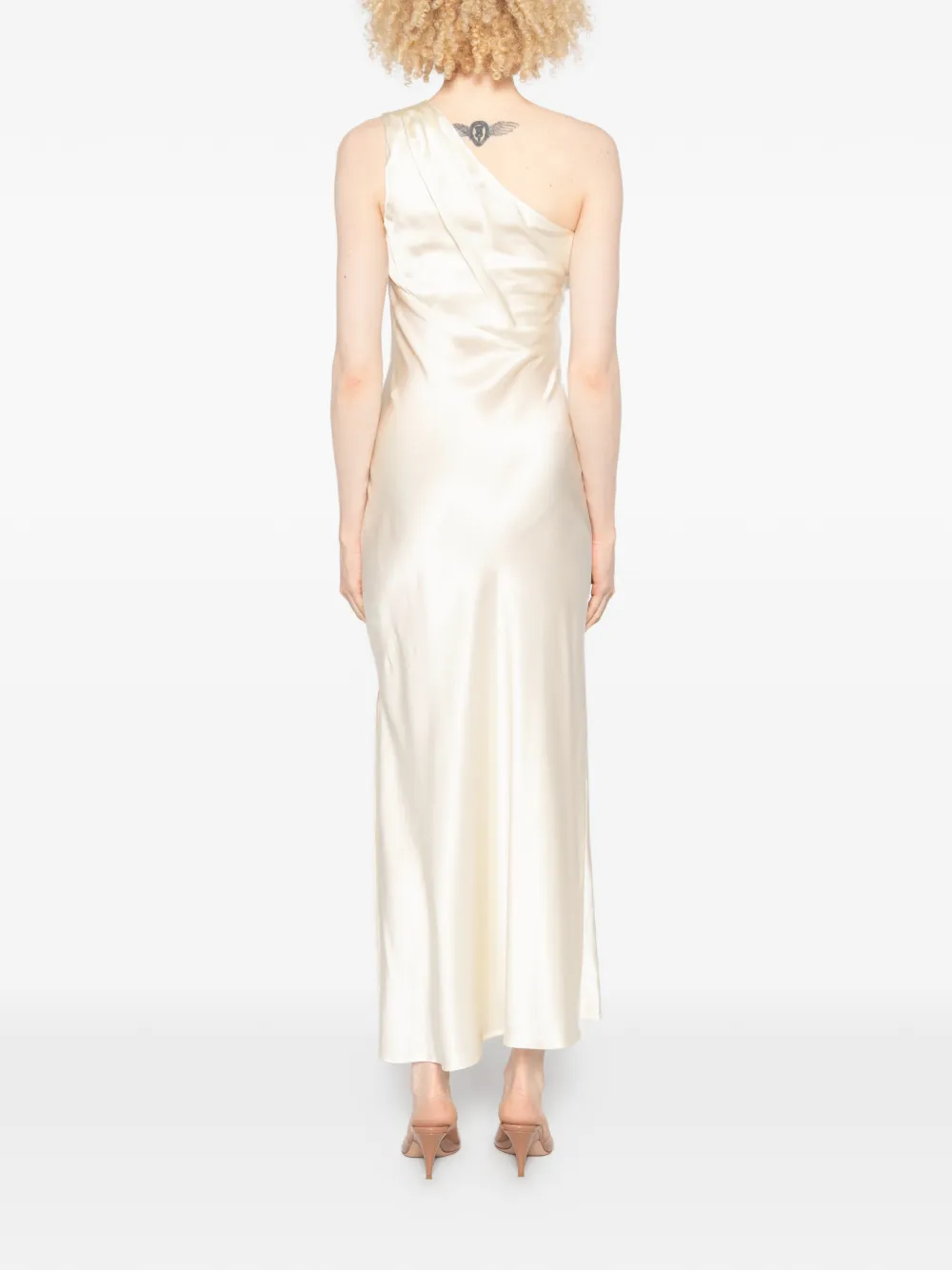 Patrizia Pepe Asymmetrische midi-jurk Beige