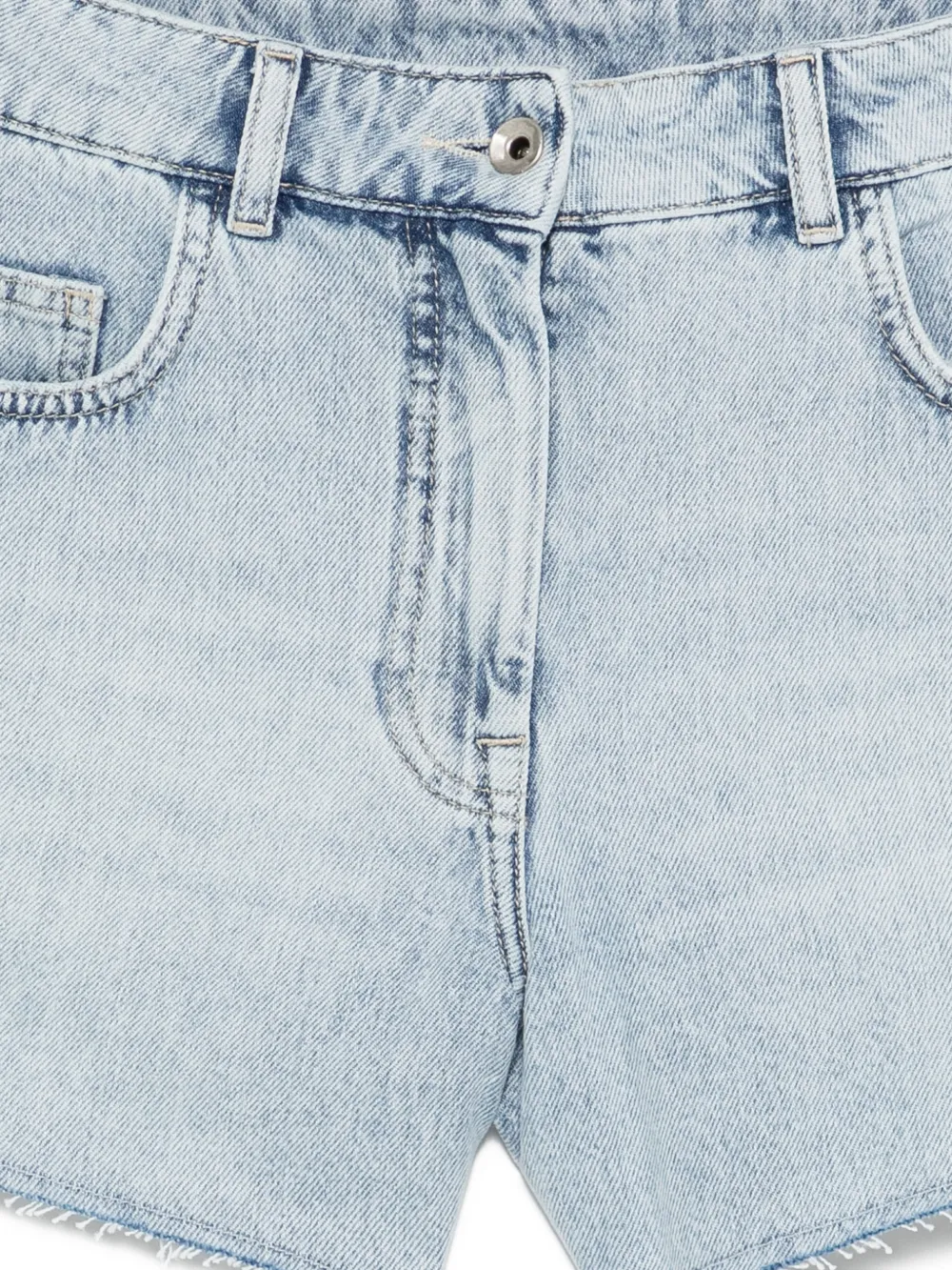 Patrizia Pepe Shorts met franje afwerking Blauw