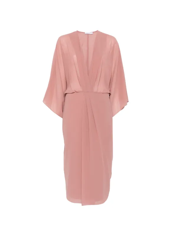 asos pink kimono dress Rent Asos Edition Curve Satin Kimono Sleeve Maxi Dress With Drape Skirt In  Dusky Rose Pink
