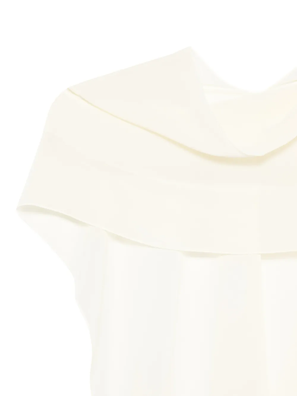 Patrizia Pepe Asymmetrische sjaal met logobedel Beige