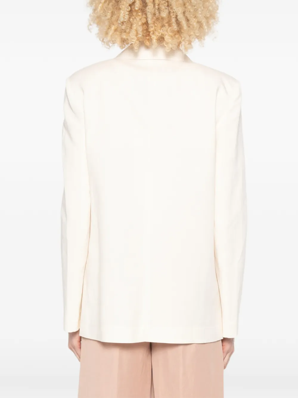 Patrizia Pepe Blazer met enkele rij knopen en strikdetail Beige