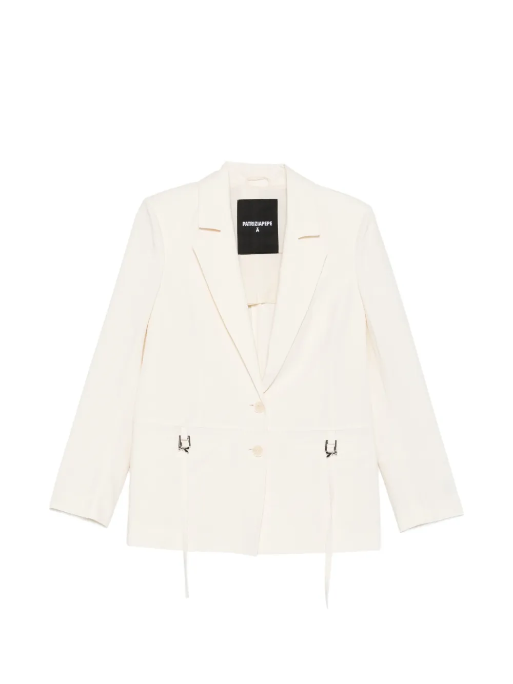 Patrizia Pepe tie-embellished single-breasted blazer - Toni neutri
