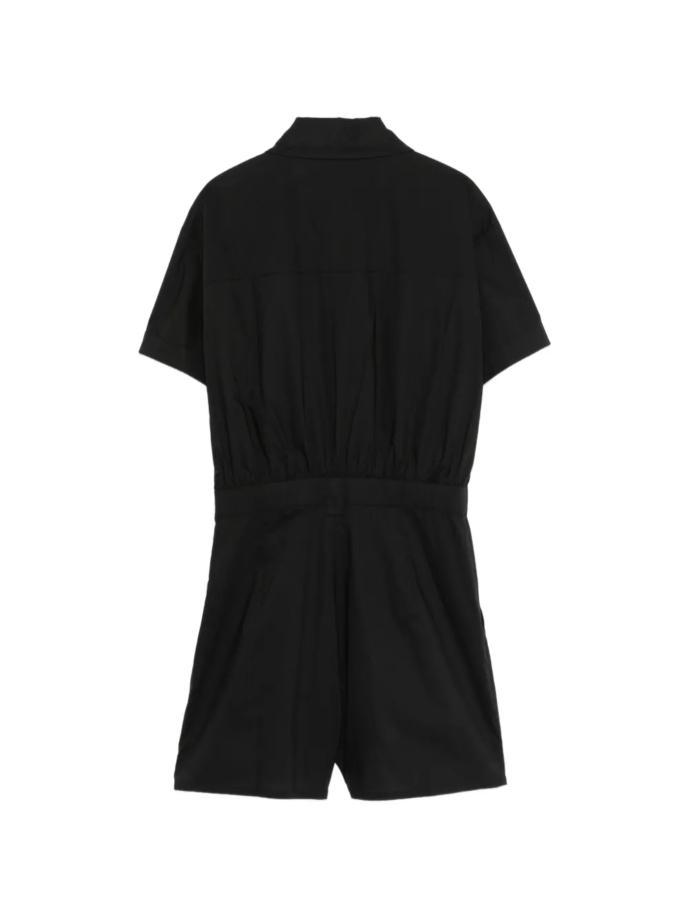 Patrizia Pepe Popeline jumpsuit met korte mouwen Zwart