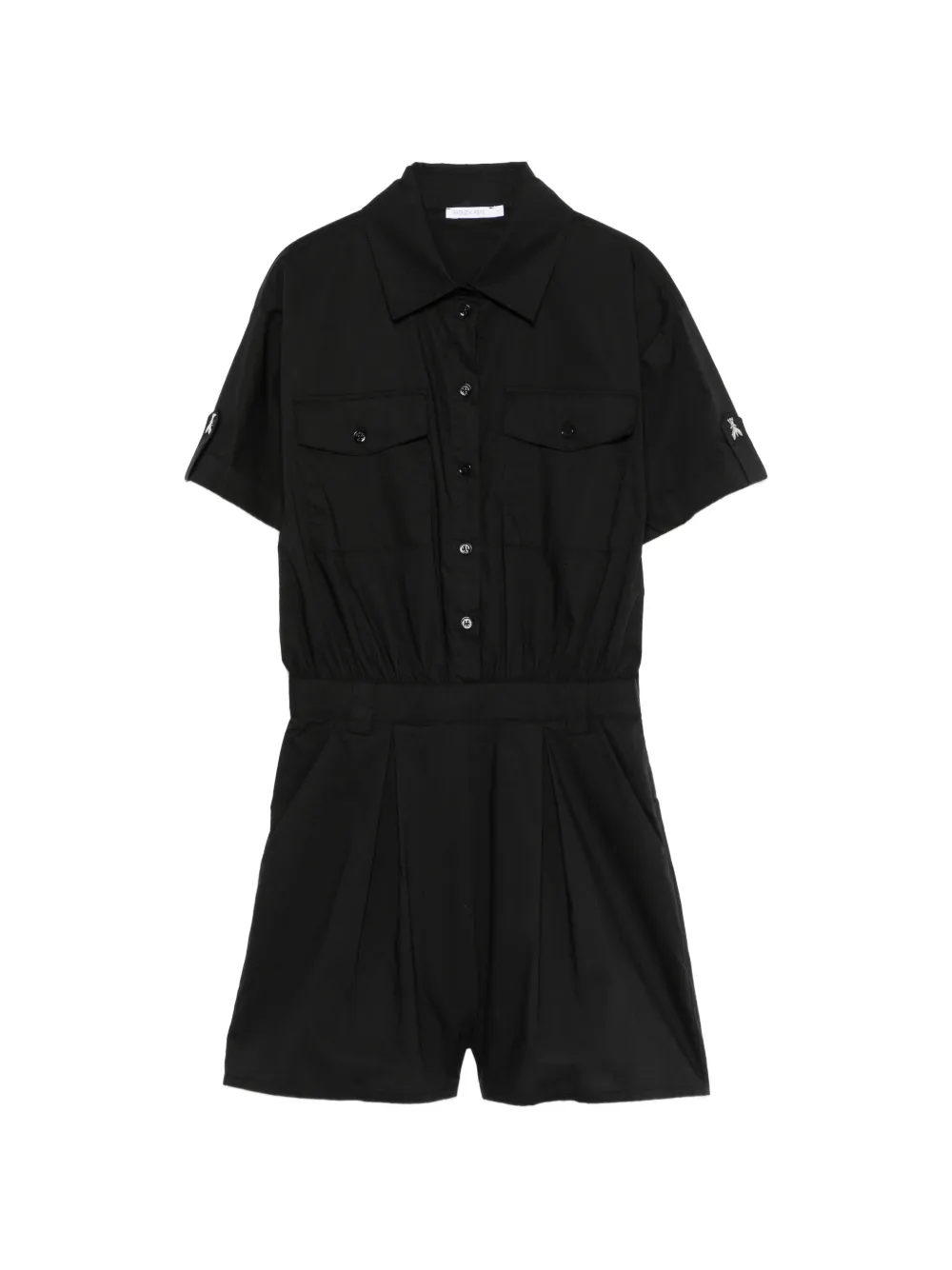 Patrizia Pepe poplin short-sleeve jumpsuit - Nero