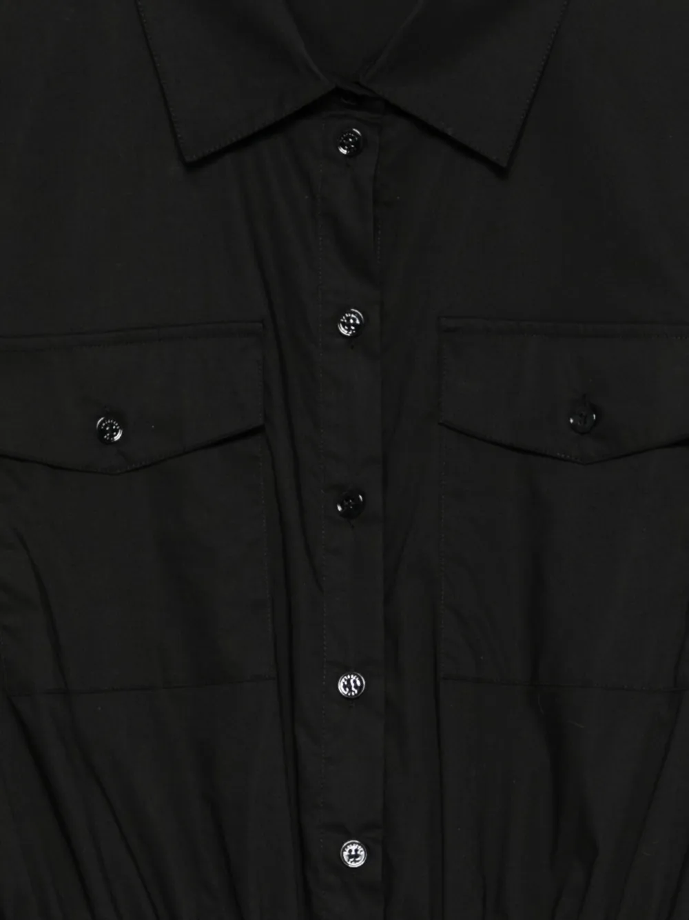 Patrizia Pepe Popeline jumpsuit met korte mouwen Zwart