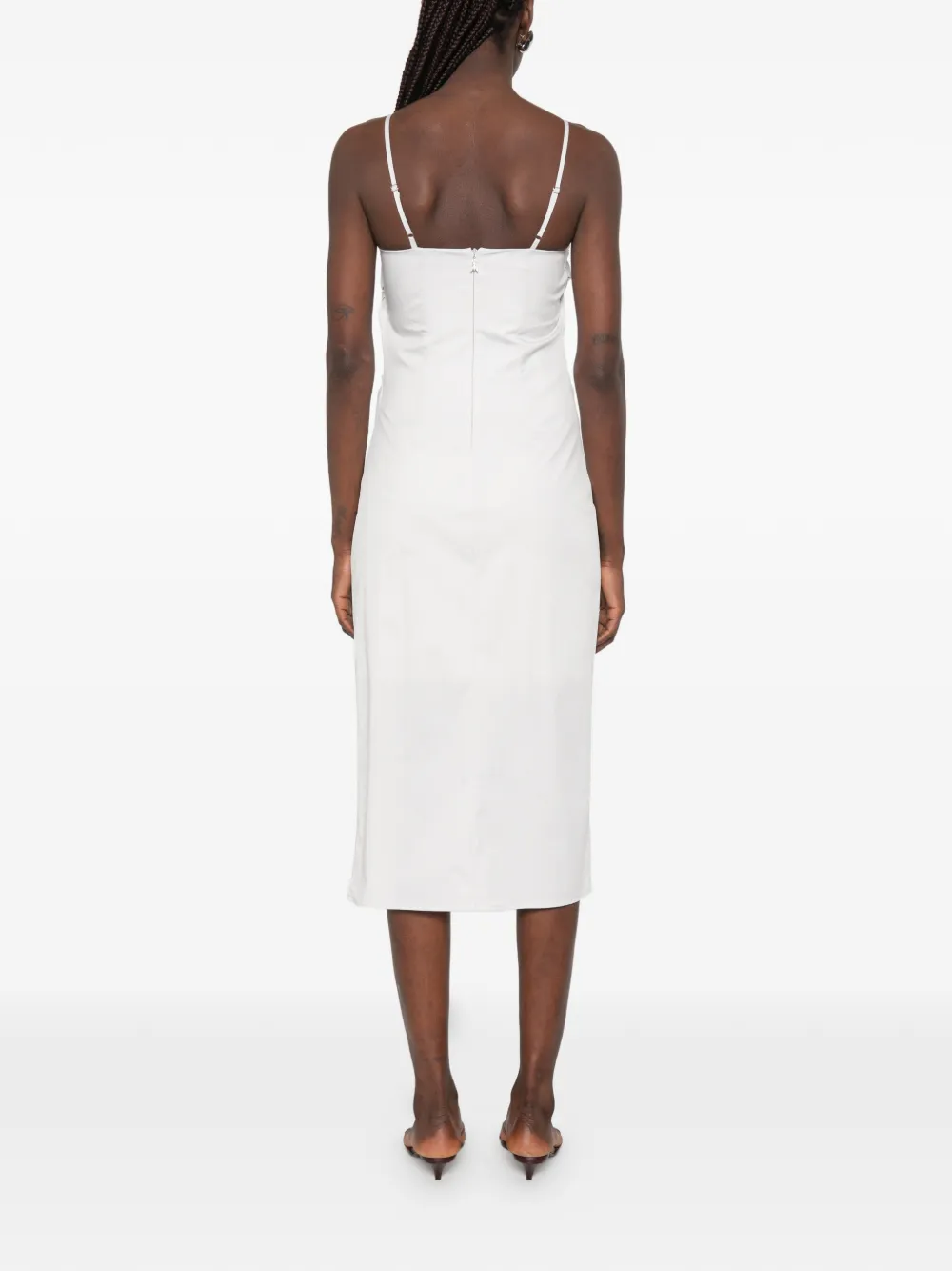 Patrizia Pepe Popeline midi-jurk met bustier Grijs