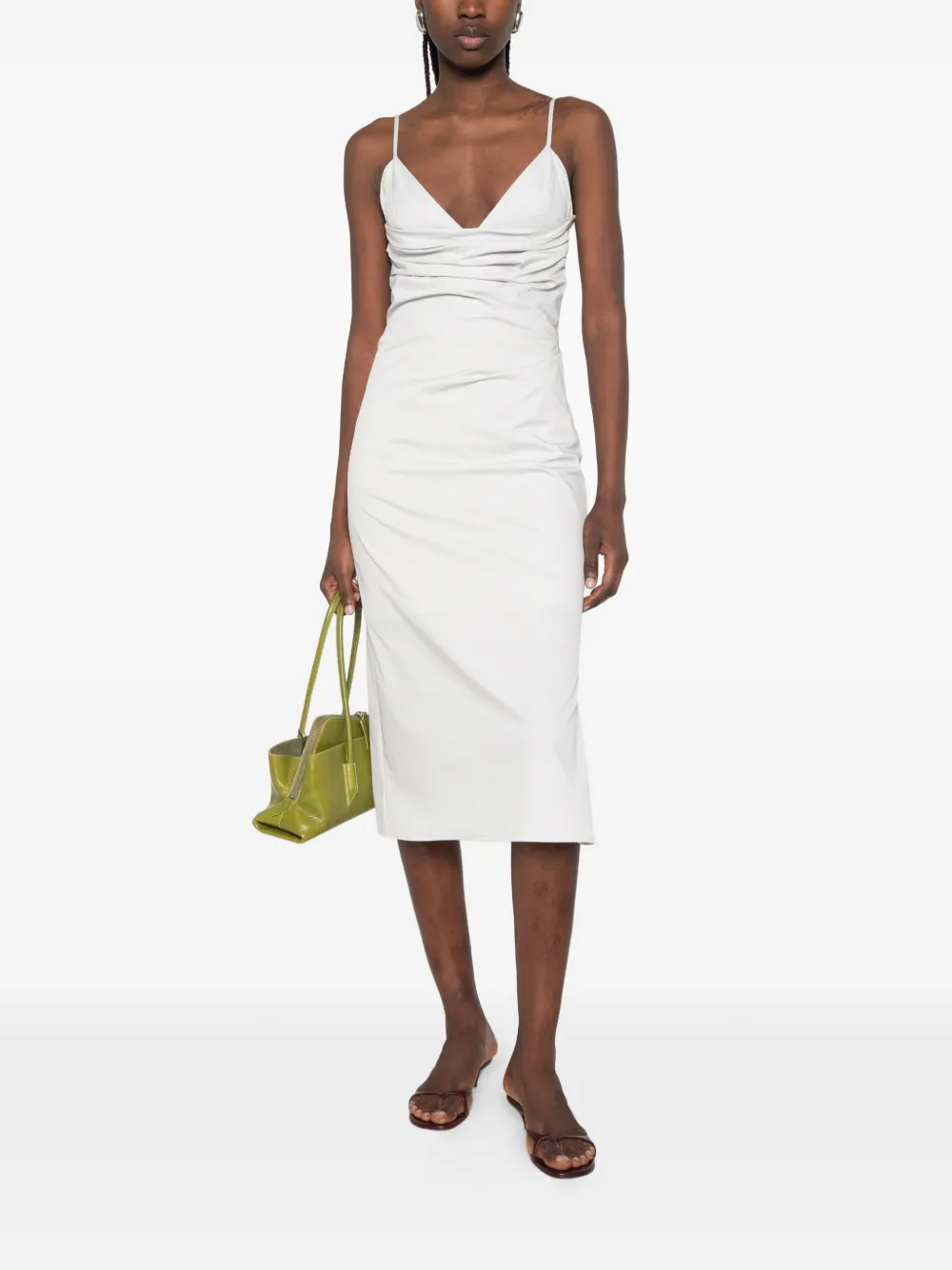Patrizia Pepe Popeline midi-jurk met bustier Grijs