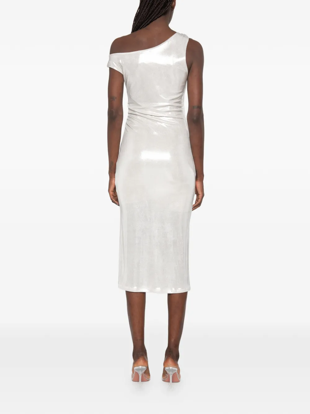 Patrizia Pepe Midi-jurk met logodetail Zilver