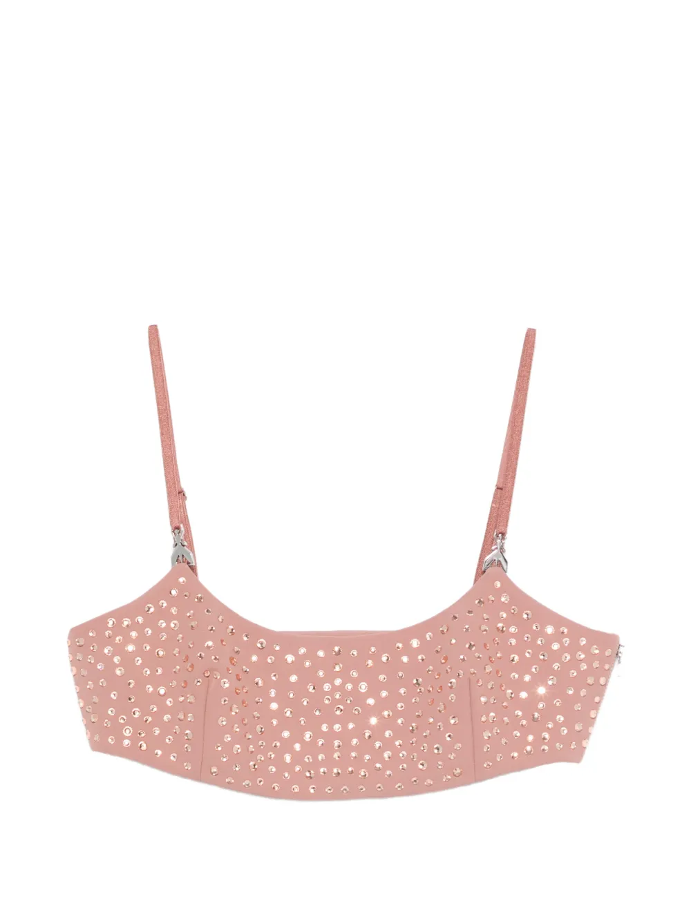Patrizia Pepe rhinestone-embellished crop top - Rosa