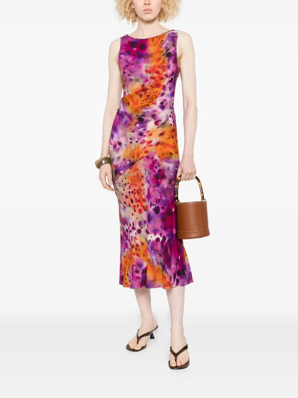 Patrizia Pepe Midi-jurk met print Roze