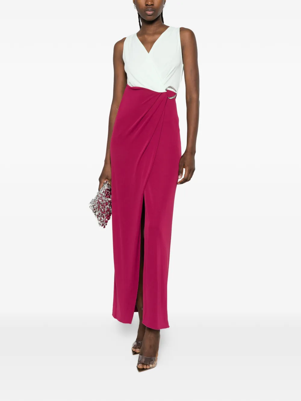 Patrizia Pepe Maxi-jurk met colourblocking Rood
