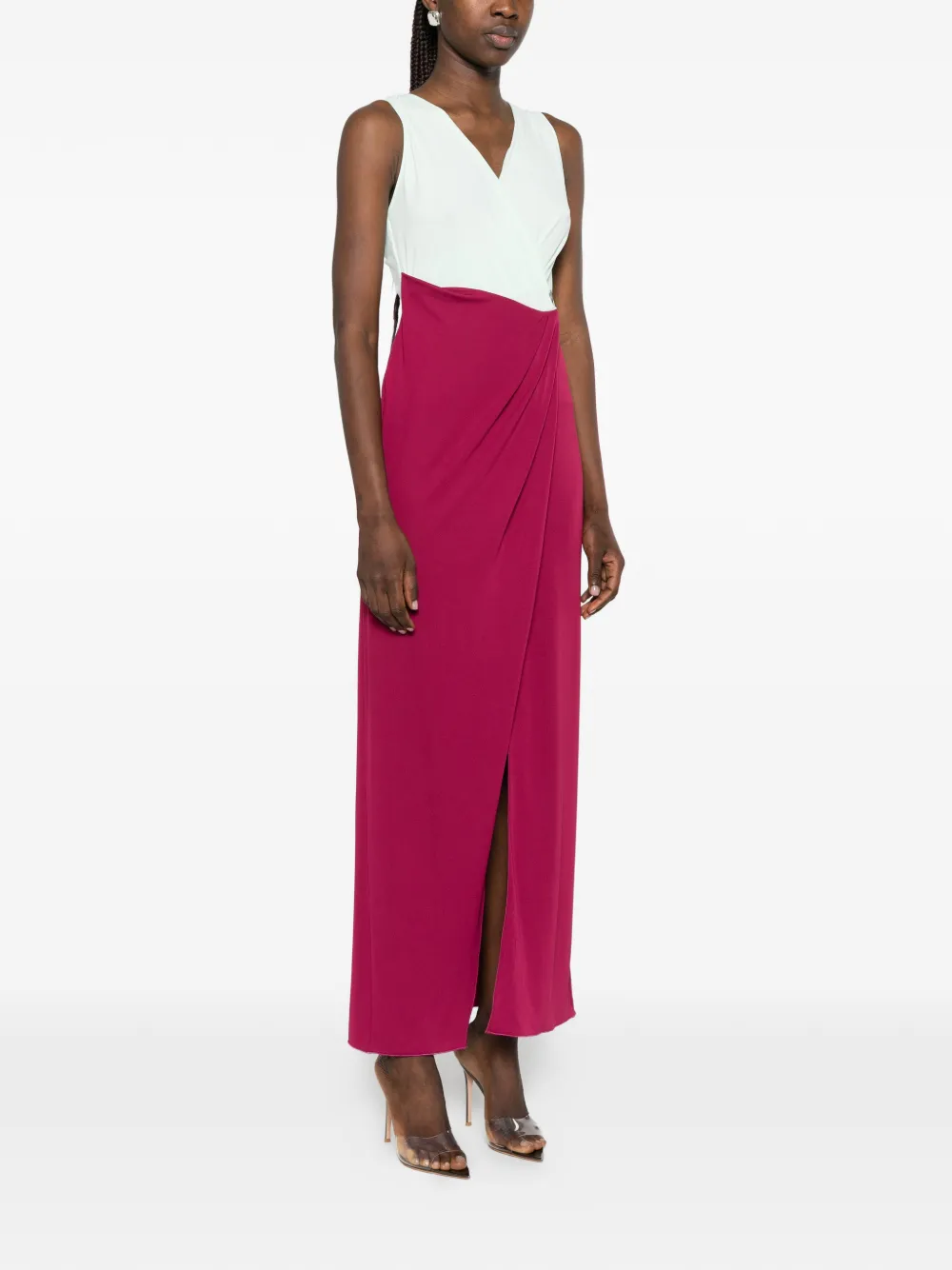 Patrizia Pepe Maxi-jurk met colourblocking Rood