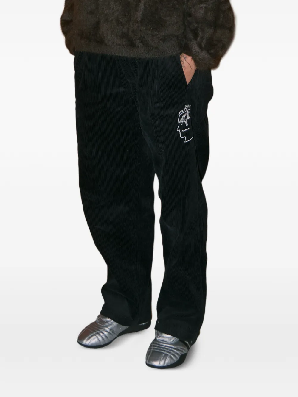 Brooks Brothers x Brain Dead broek met geborduurd detail Blauw