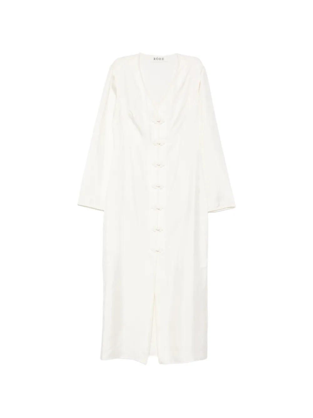 Róhe button V-neck midi dress - Neutrals
