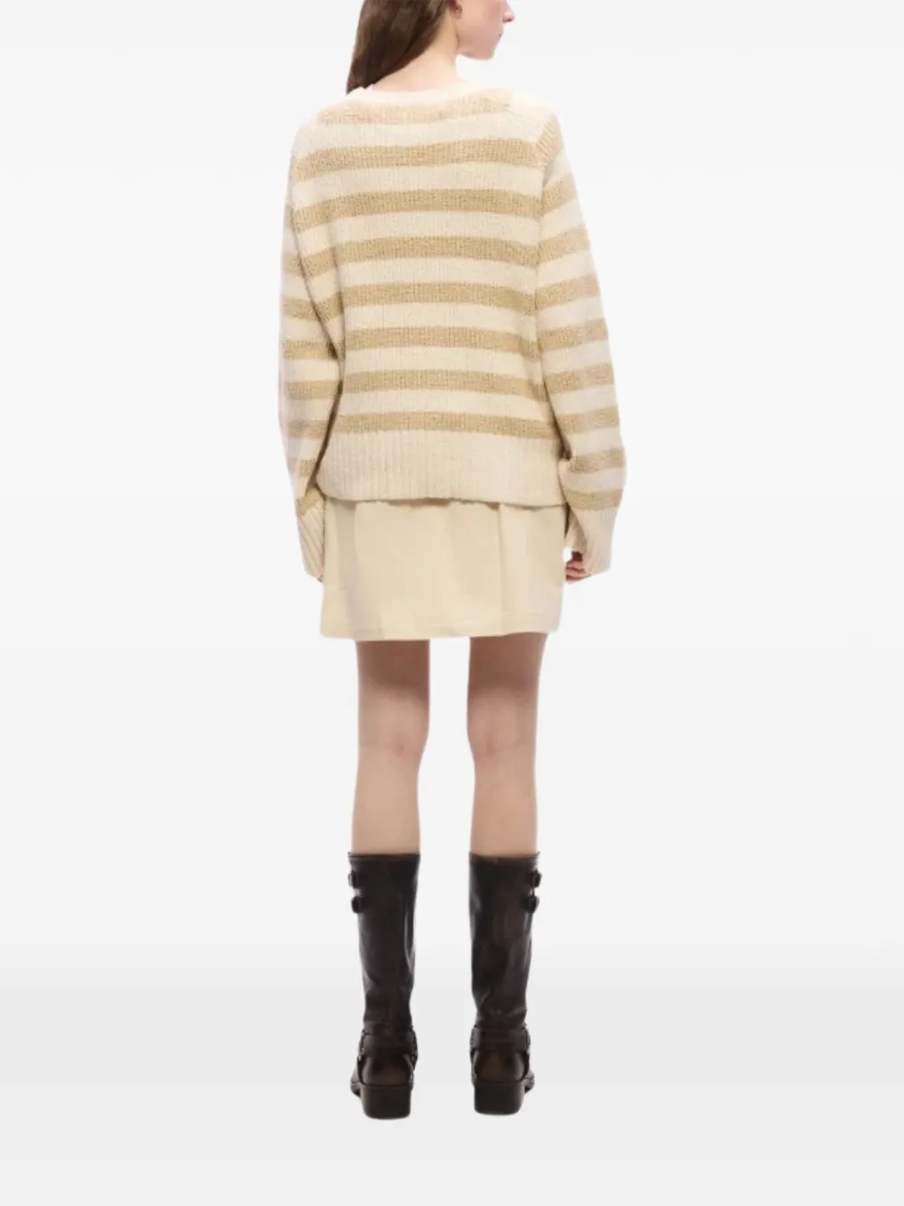 BOSS Frixel gestreepte trui Beige