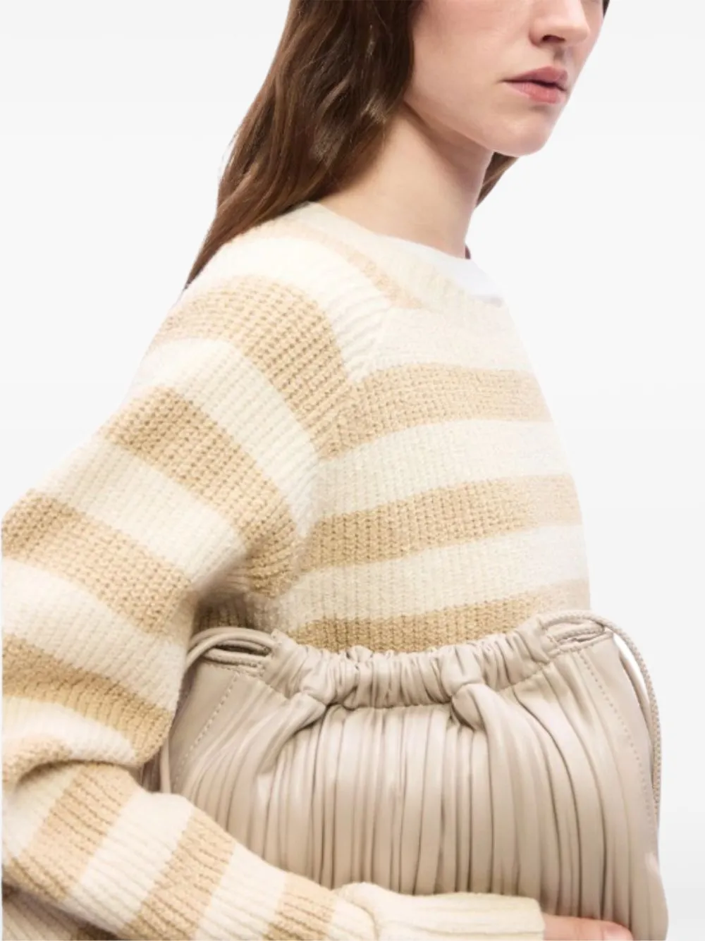 BOSS Frixel gestreepte trui Beige