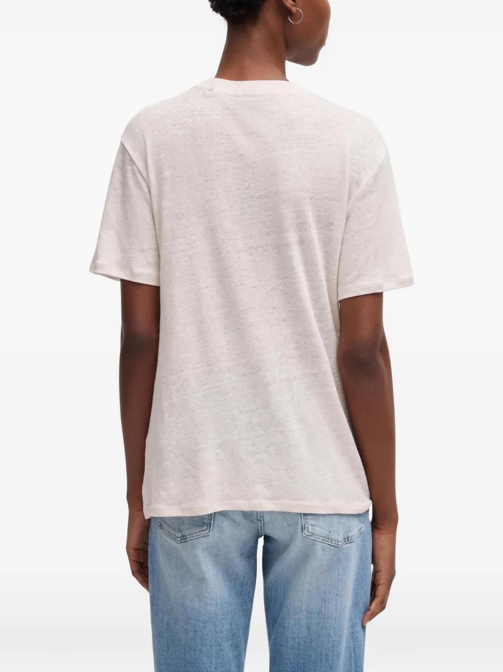 BOSS V-neck T-shirt Beige