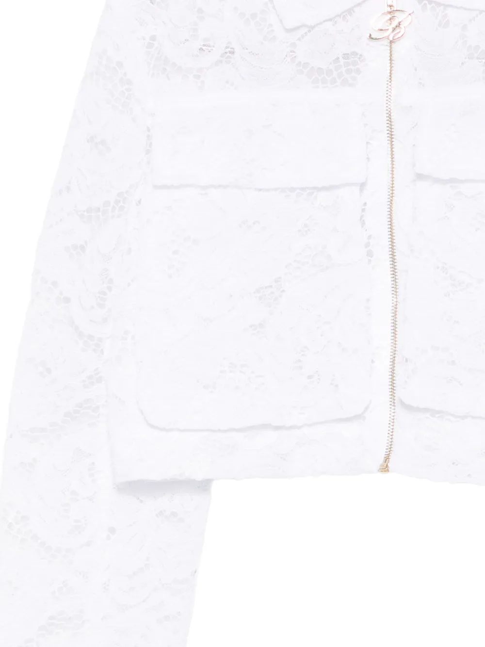 Miss Blumarine Jack met bloemenkant Wit