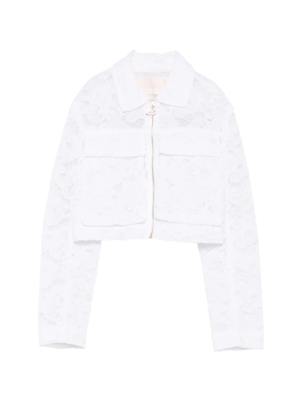 Miss Blumarine floral-lace jacket - Bianco