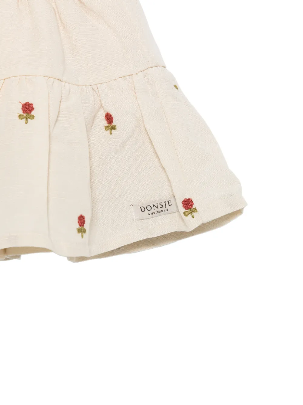 Donsje Rok met geborduurde bloemen Beige