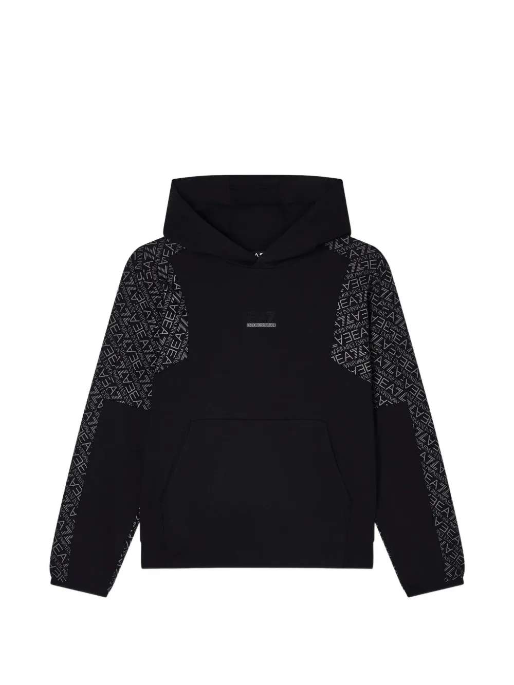 Emporio Armani Kids logo-sleeves hoodie - Nero