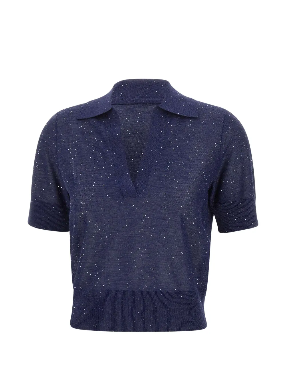 Kangra sequin V-neck T-shirt - Blu