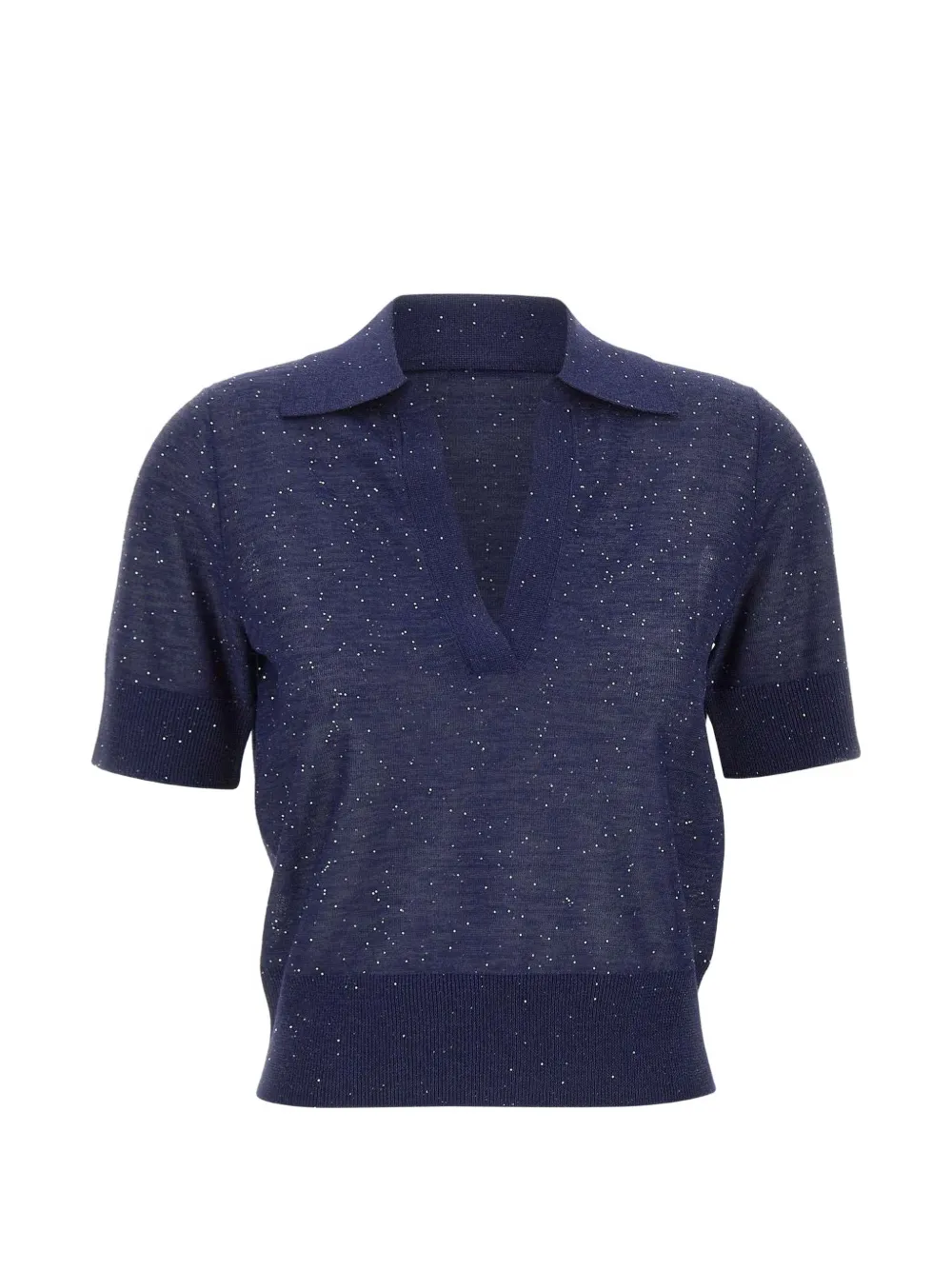  Kangra Sequin V-neck T-shirt - Blue 