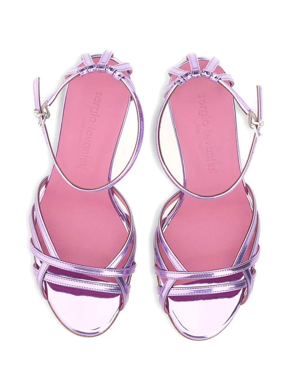 Sergio Levantesi Gemma sandalen met gekruiste bandjes en gesp Roze