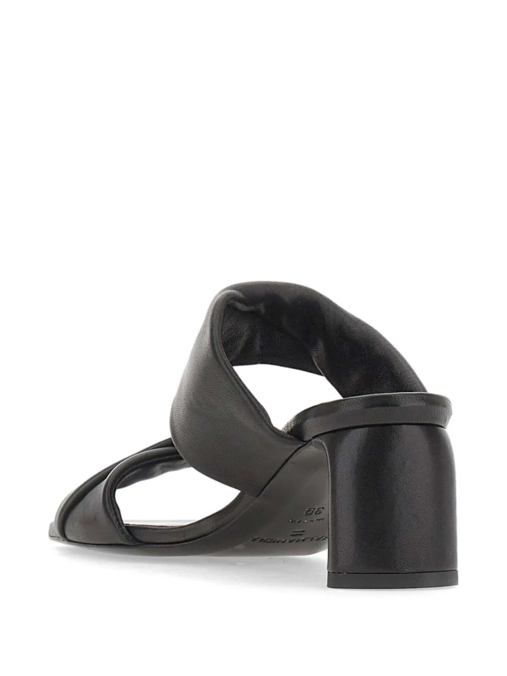 Halmanera Dally folded strap mule sandals Zwart