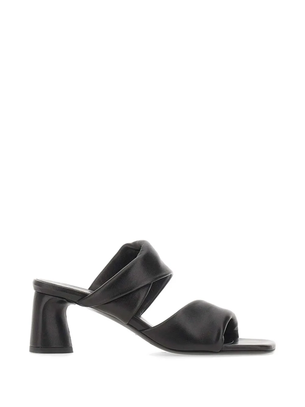 Halmanera Dally folded strap mule sandals Zwart