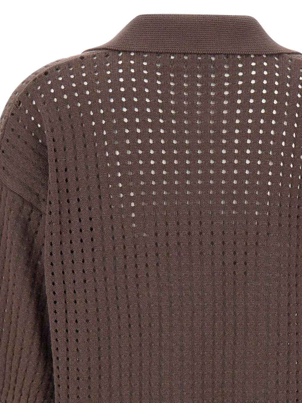Kangra Openwork T-shirt met V-hals Bruin