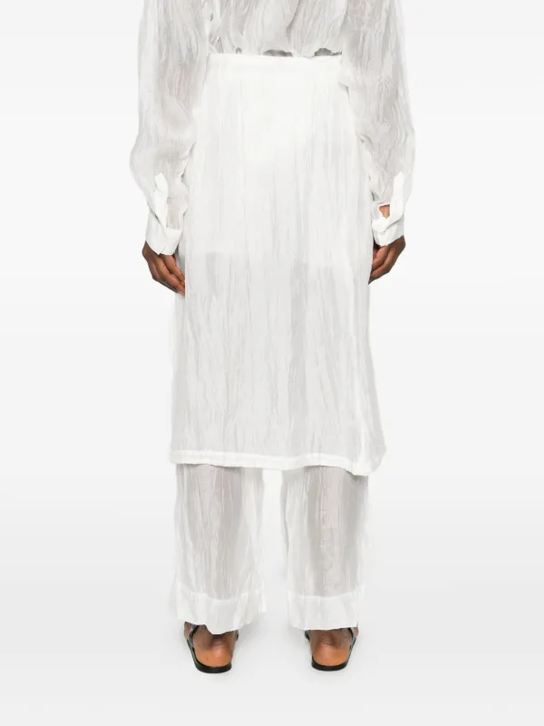 La Piscine Wrinkled Trousers Set | White | FARFETCH JO