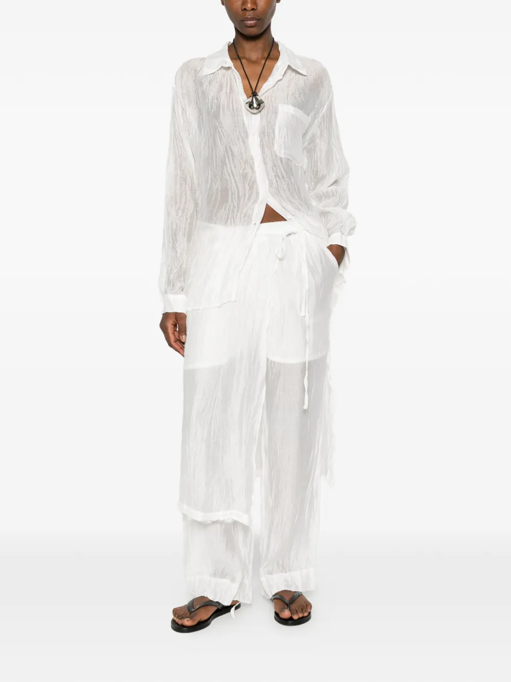  La Piscine Long-sleeve Shirt - White 