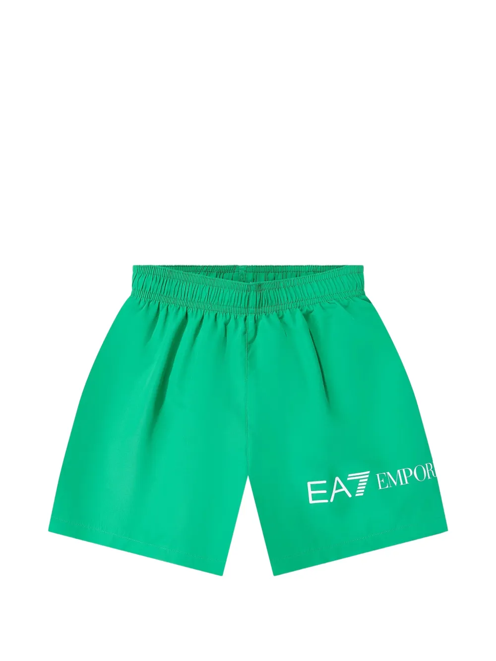 Emporio Armani Kids logo-print swim shorts - Verde