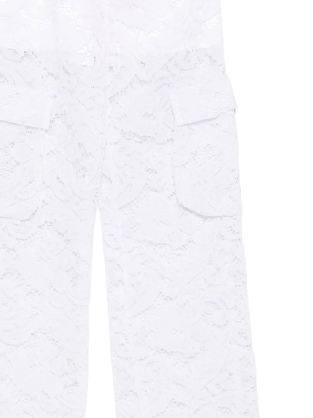 Miss Blumarine Cargo broek met kanten borduurwerk Wit