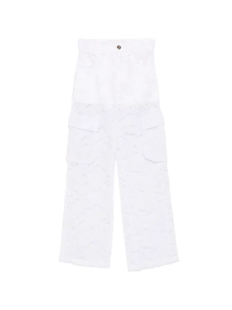 Miss Blumarine pantalon en dentelle à poches cargo