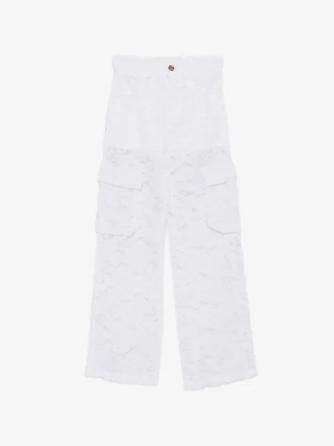 Miss Blumarine pantalones cargo con encaje bordado