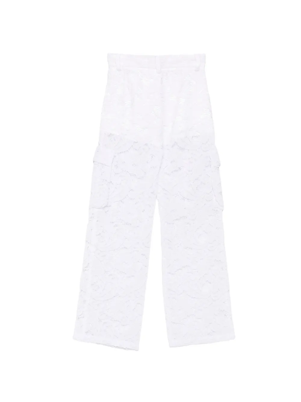 Miss Blumarine Cargo broek met kanten borduurwerk Wit