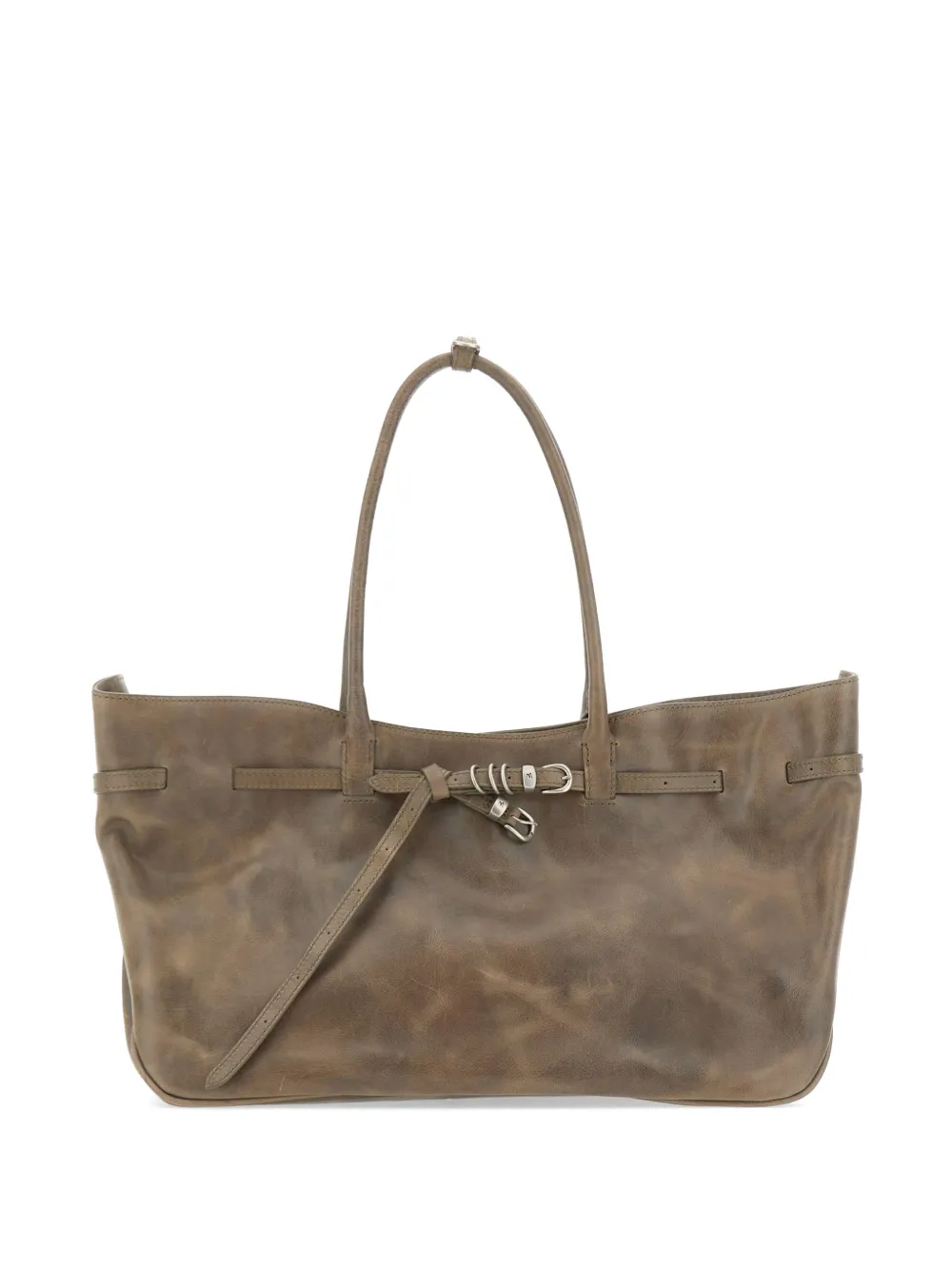 Marge Sherwood large Grandma Used leather tote bag - Marrone