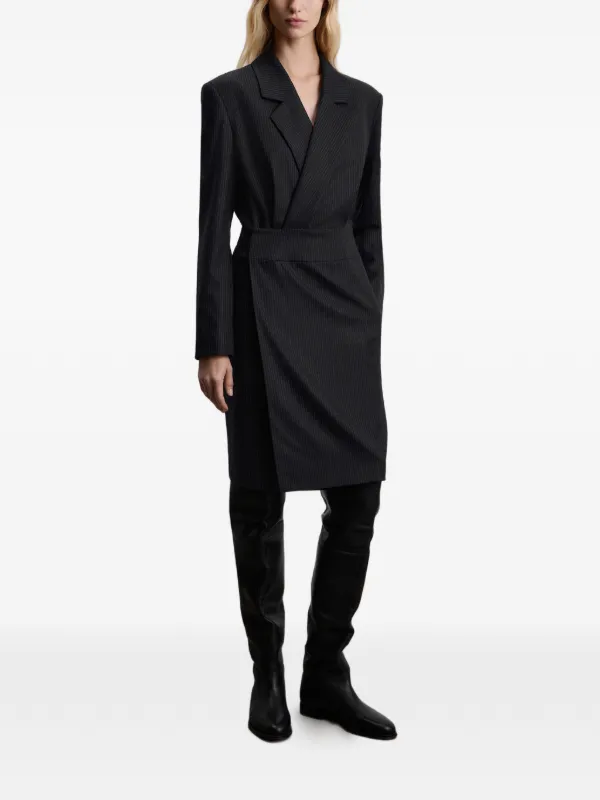 black blazer midi dress Black Blazer Midi Dress With Belt, Elegant Double Breasted Suit Dress,  Formal Office Wear and Evening Wedding Guest Outfit