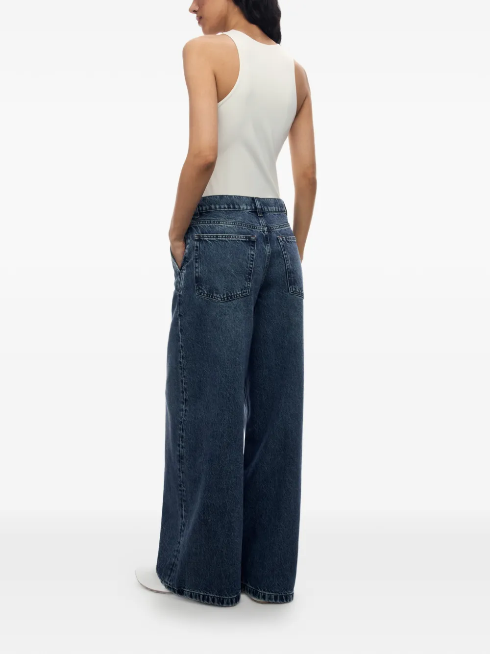 12 STOREEZ 433 jeans met wijde pijpen Blauw