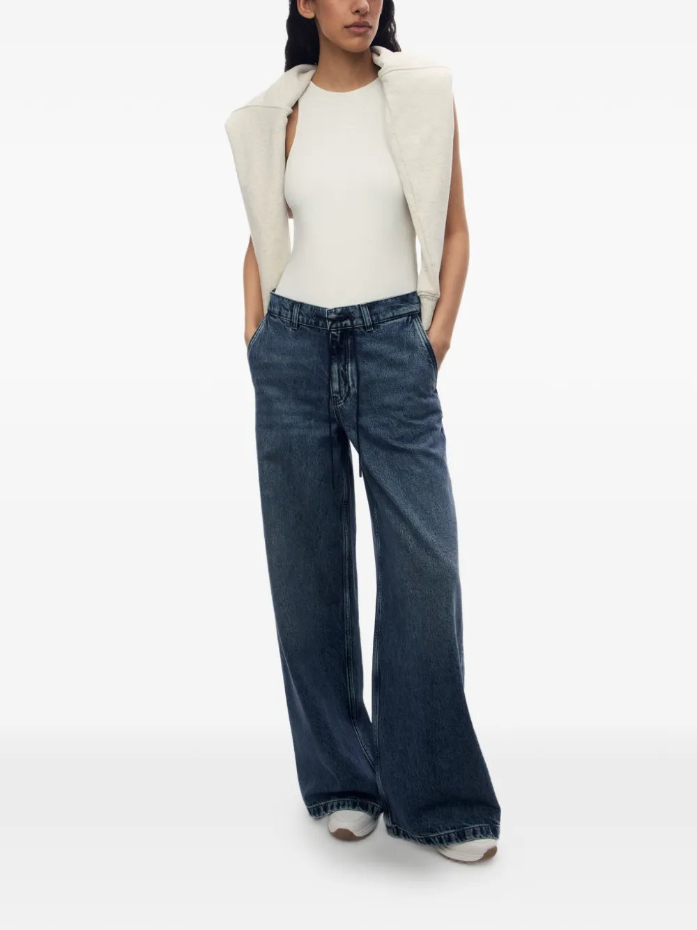 12 STOREEZ 433 jeans met wijde pijpen Blauw