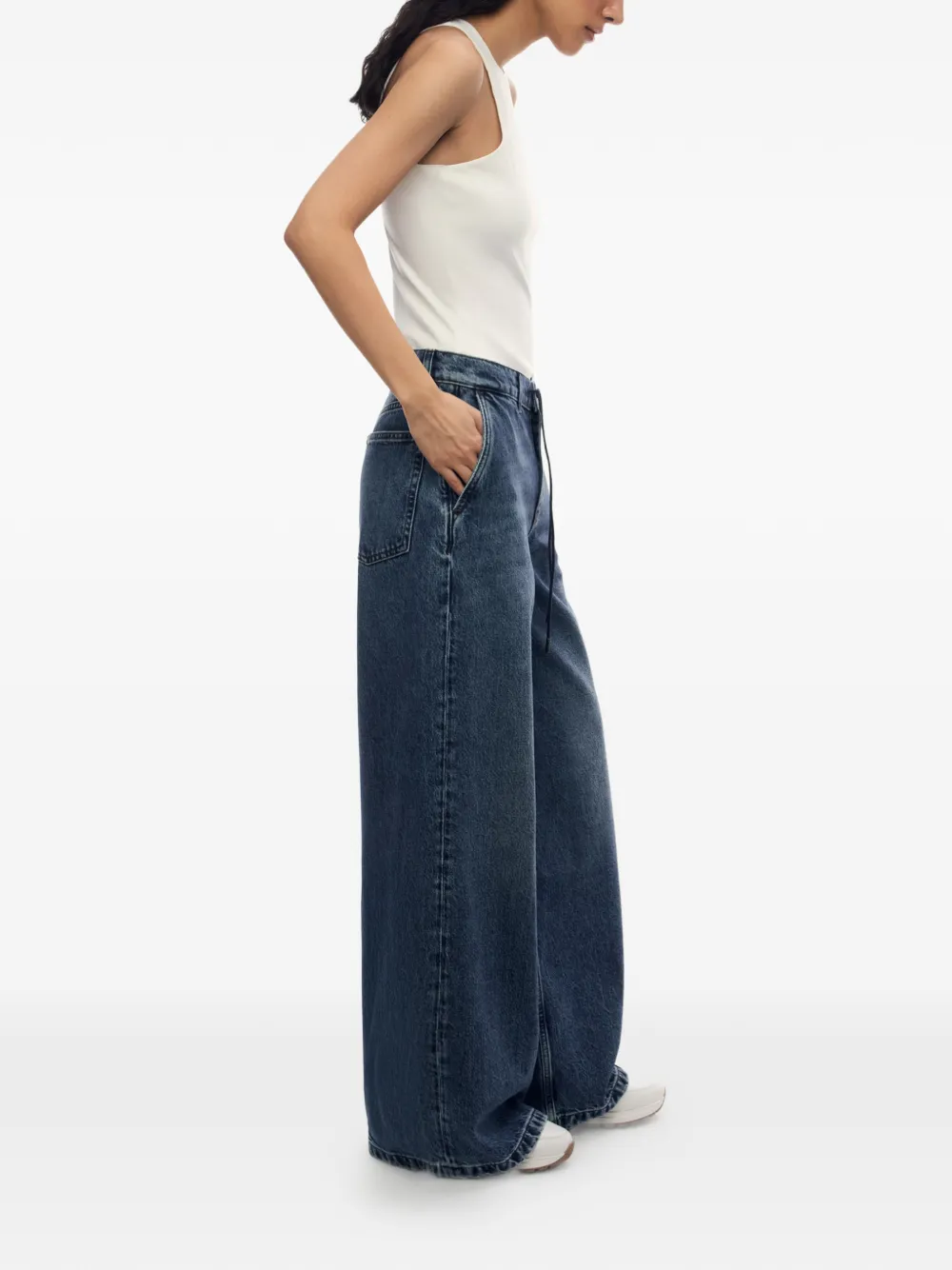 12 STOREEZ 433 jeans met wijde pijpen Blauw
