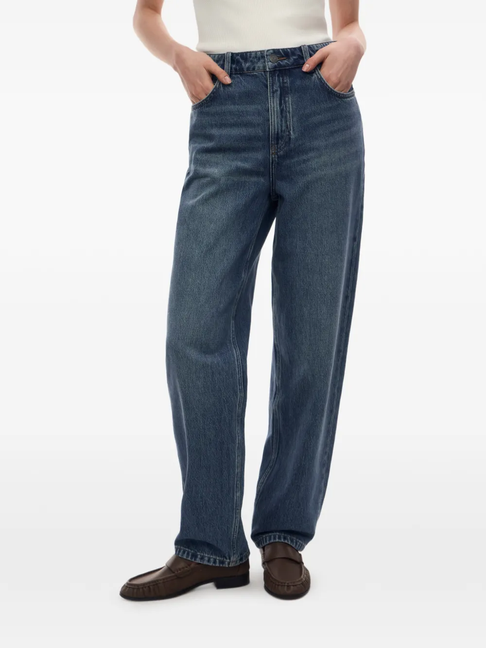12 STOREEZ 821 jeans met ballonpijpen Blauw