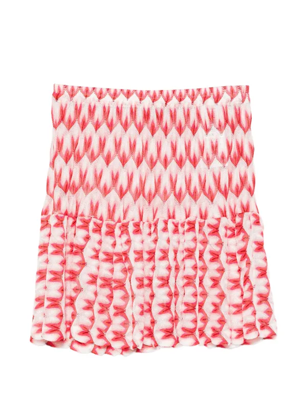 Missoni Mini Skirt in Floral-pattern in Red
