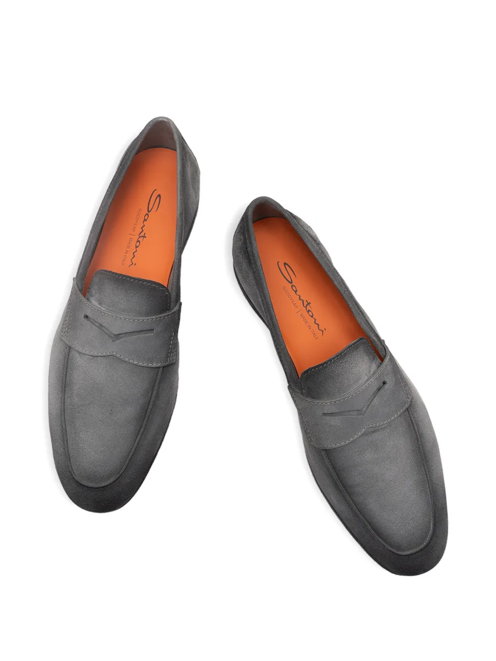 Santoni Leren loafers Grijs
