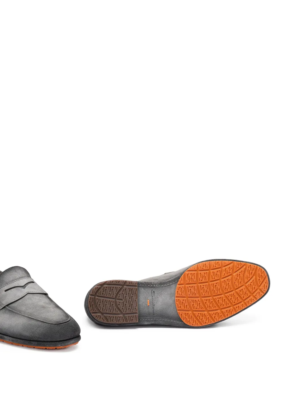 Santoni Leren loafers Grijs