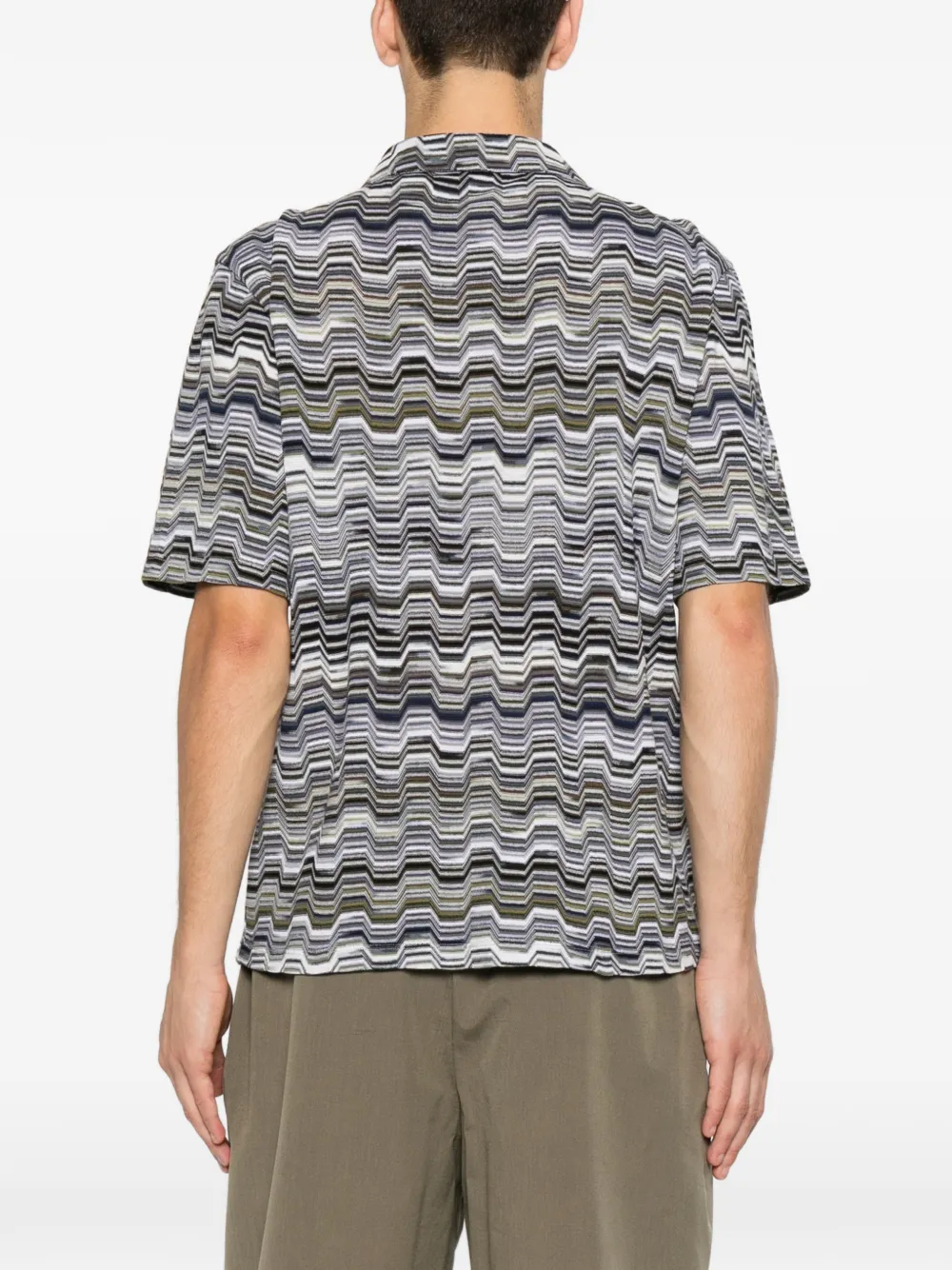 Missoni Overhemd met zigzagpatroon en campkraag Grijs