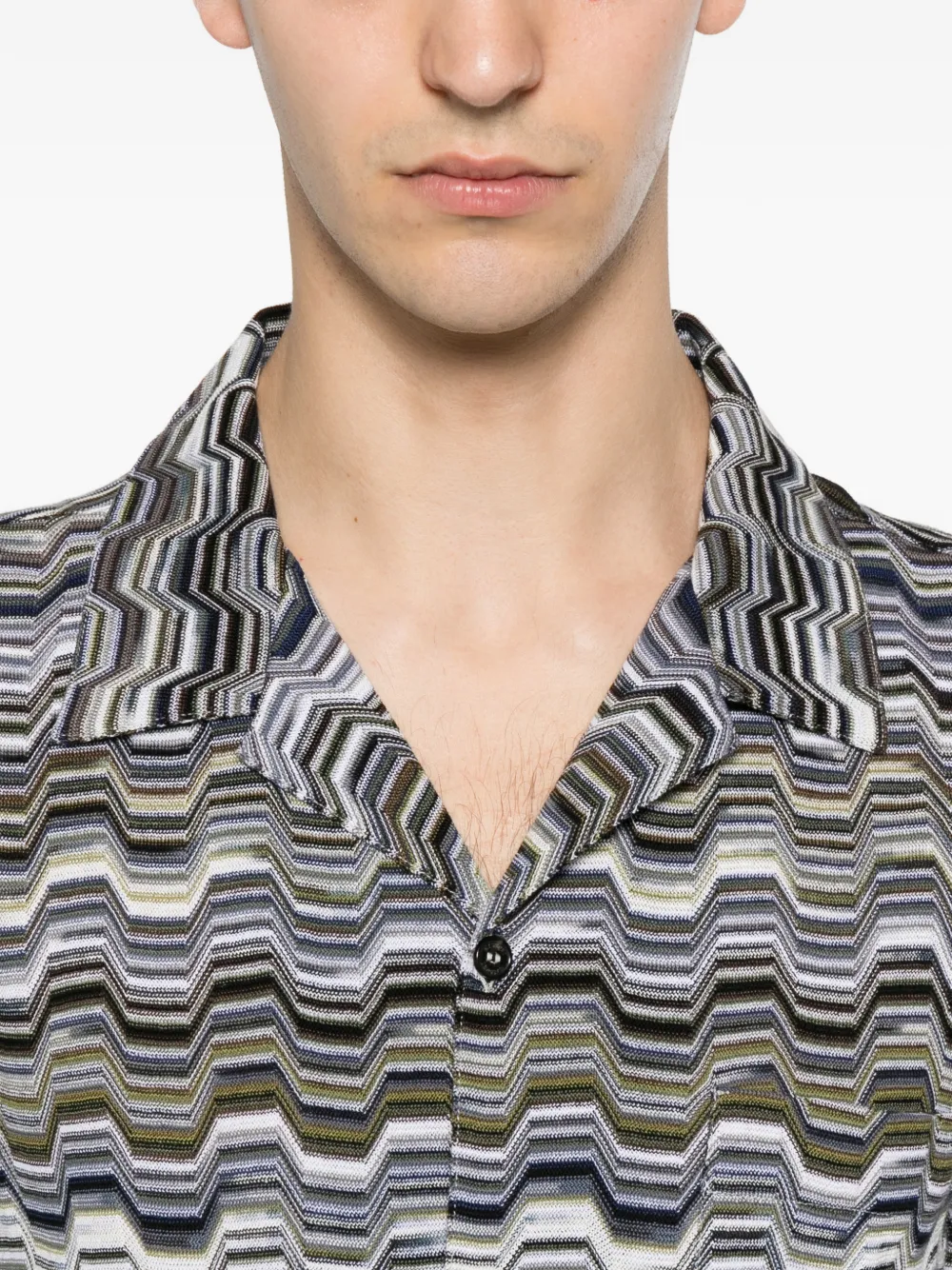 Missoni Overhemd met zigzagpatroon en campkraag Grijs